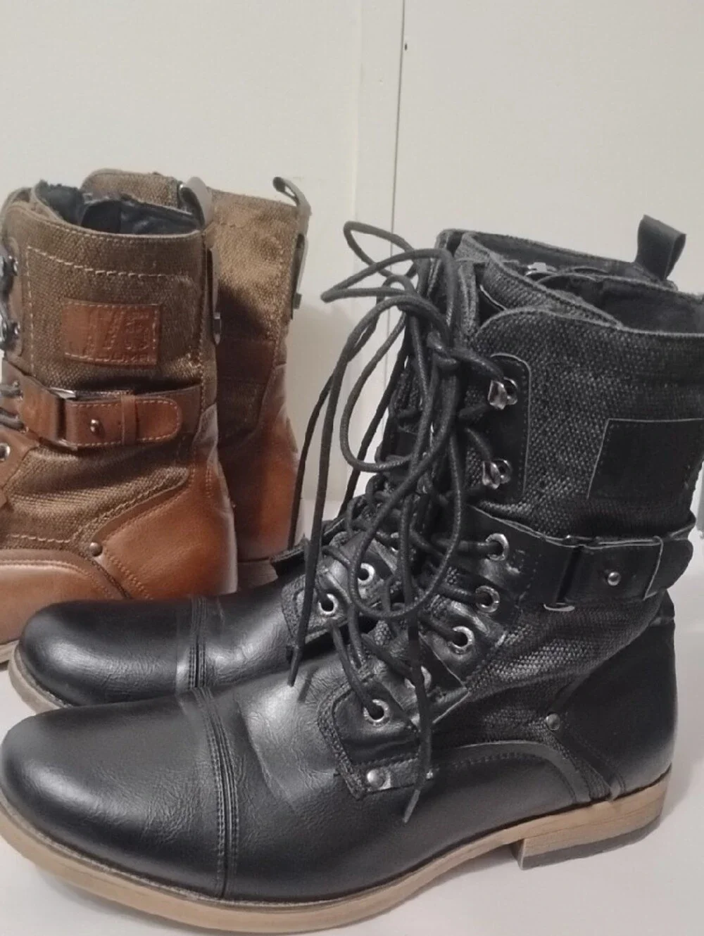J75 By Jump Defense Deploy Men's 10 Lace-Up Combat Boots - Brown and Black